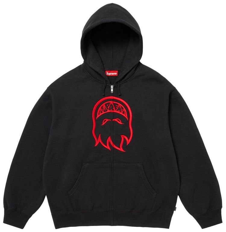 Supreme x Spitfire Zip Up Hooded Sweatshirt Black