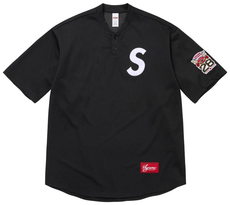 Supreme Shop S Logo Henley Black Tokyo
