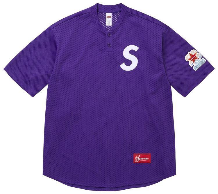 Supreme Shop S Logo Henley Purple Los Angeles
