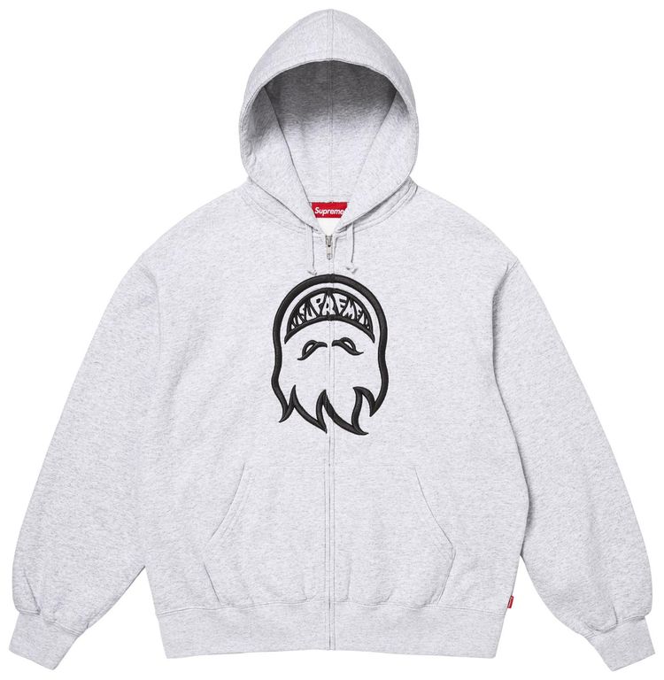 Supreme x Spitfire Zip Up Hooded Sweatshirt Ash Grey