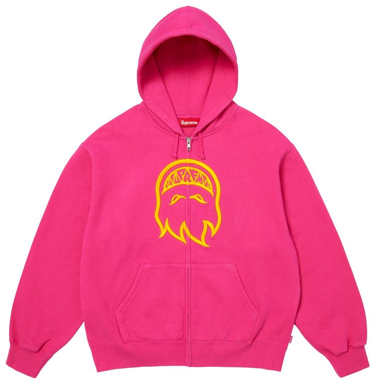 Supreme x Spitfire Zip Up Hooded Sweatshirt Bright Fuchsia