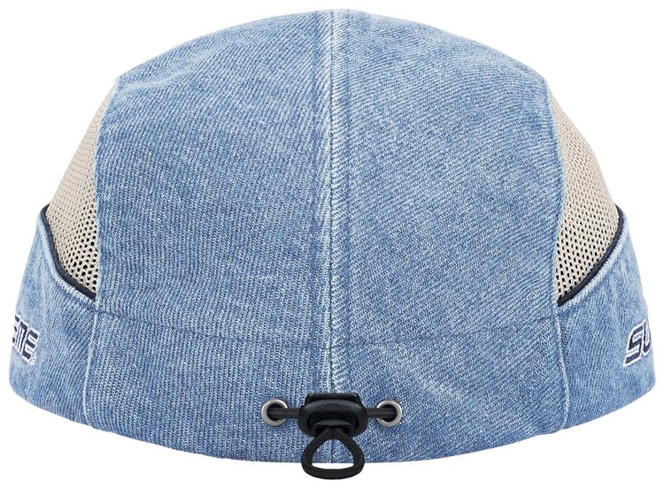 Supreme Side Mesh Piping Camp Cap Denim