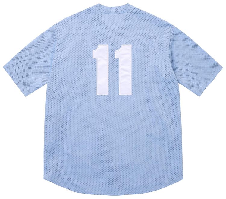 Supreme Shop S Logo Henley Light Blue London