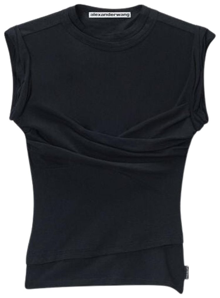 Alexander Wang Twisted Bust Layered Tank Black