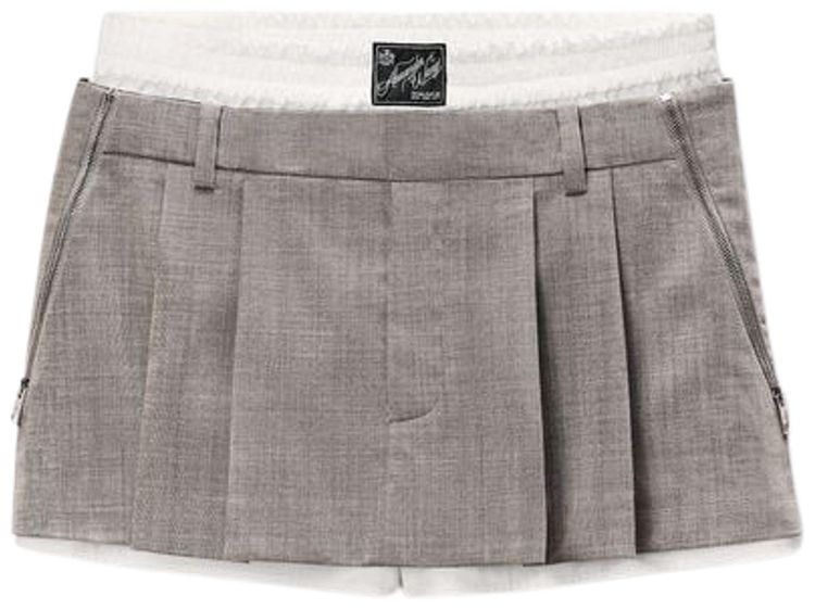 Alexander Wang Zipper Details Pre Styled Pleated Skort Light Heather Grey