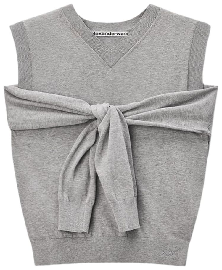 Alexander Wang Wrapped Vest Cardigan Heather Grey