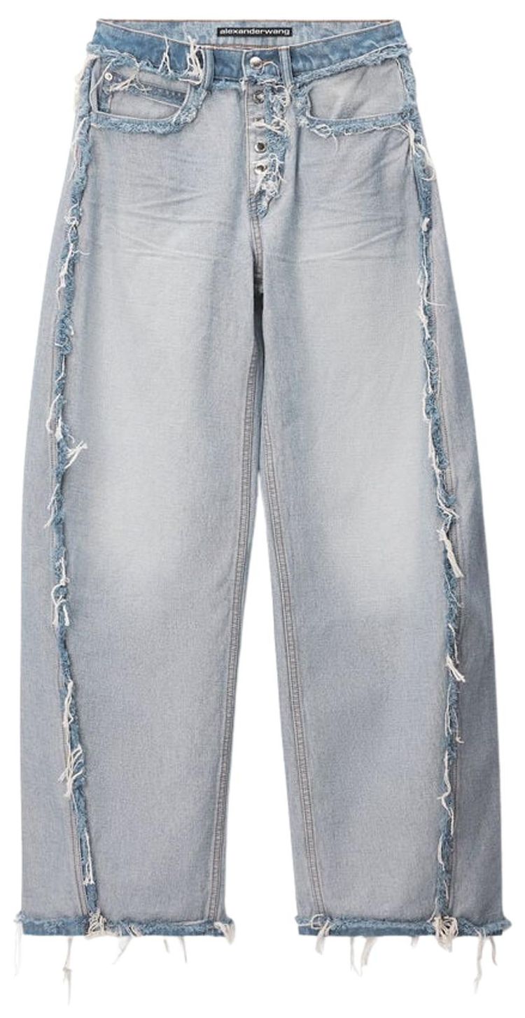Alexander Wang Emboss Logo Inverted Blow Up Jean Inverted Bleach Blue