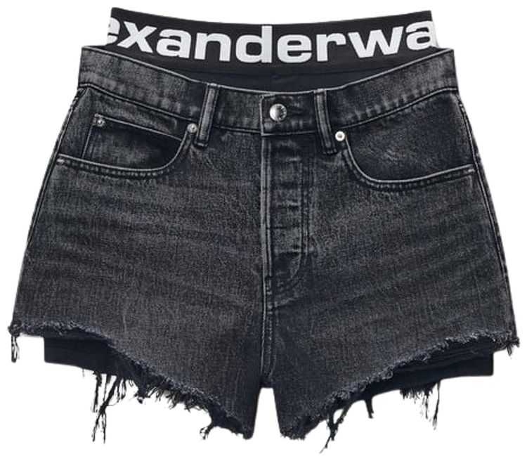 Alexander Wang Logo Bike Short Pre Styled Relaxed Short Grey Aged