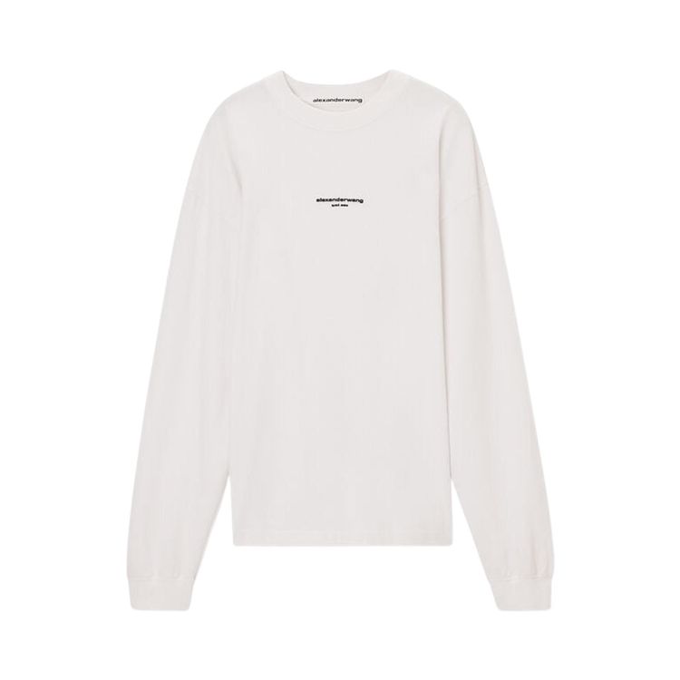 Alexander Wang Logo Print Long Sleeve Tee White