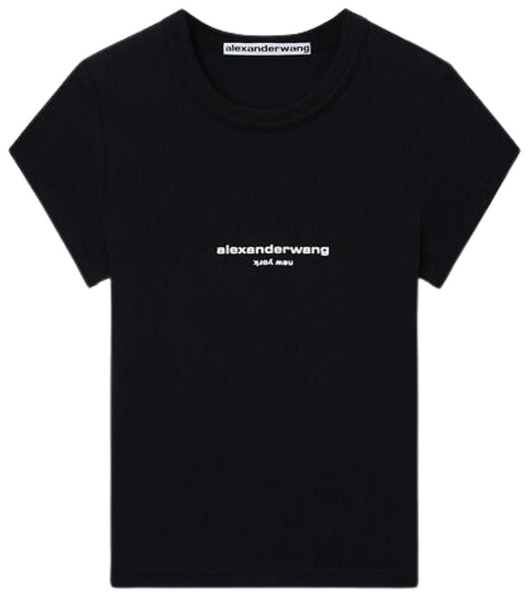 Alexander Wang Logo Print Fitted Tee Black