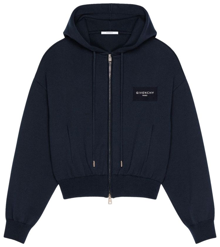 Givenchy Zip Up Hoodie Sweater Navy