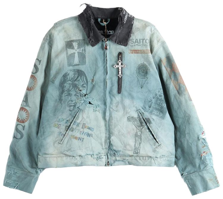 SAITOS Distressed Work Jacket Grey