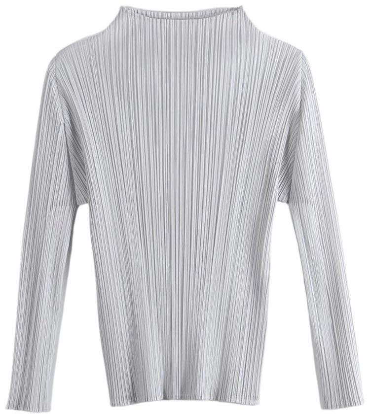 Pleats Please Issey Miyake Basics Shirt Light Grey
