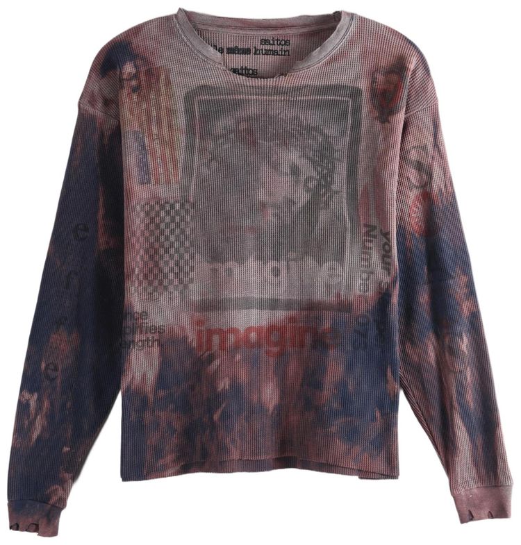 SAITOS Broken Halo Waffle Top Washed Grey