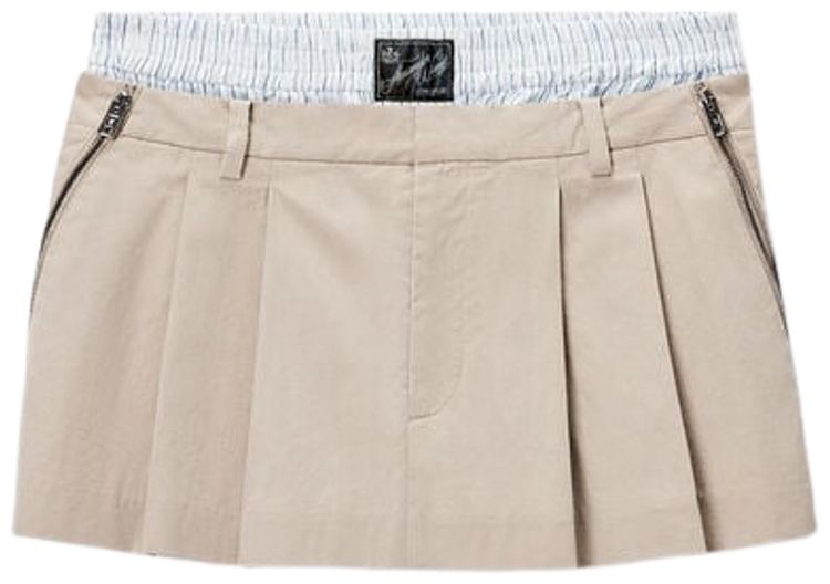 Alexander Wang Zipper Details Pre Styled Pleated Skort Stone