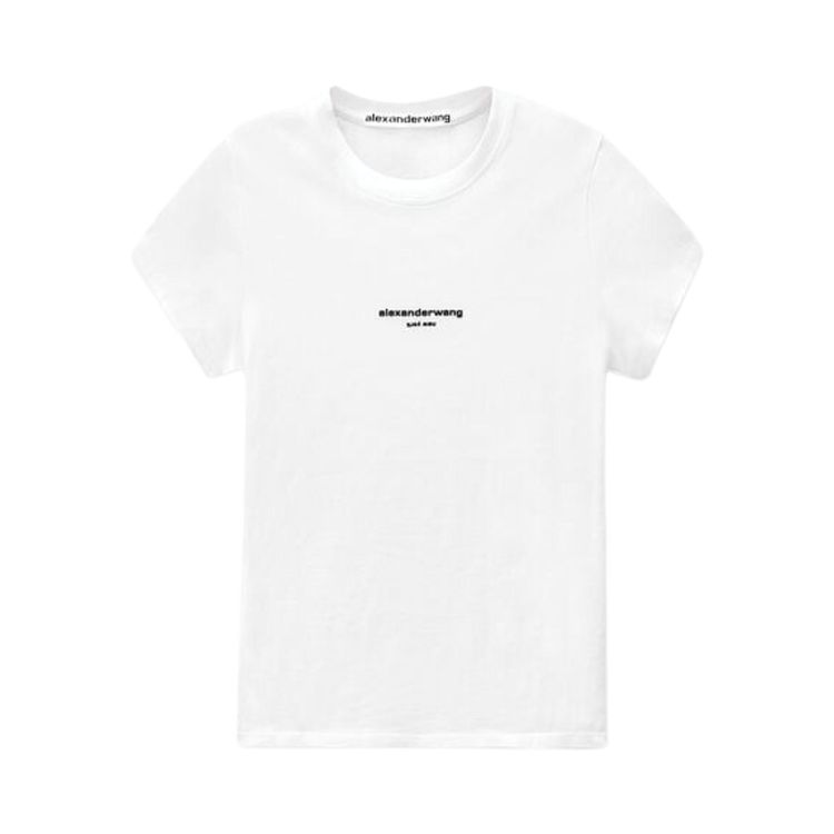 Alexander Wang Logo Print Fitted Tee White