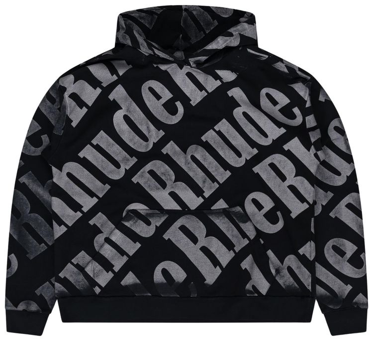 Rhude All Over Hoodie Black