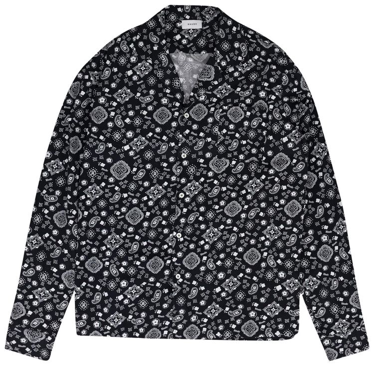 Rhude Bandana Long Sleeve T Shirt Black