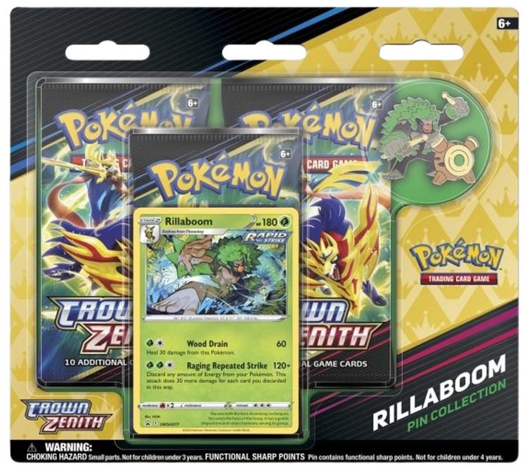 Pokemon Crown Zenith Pin Collection Rillaboom