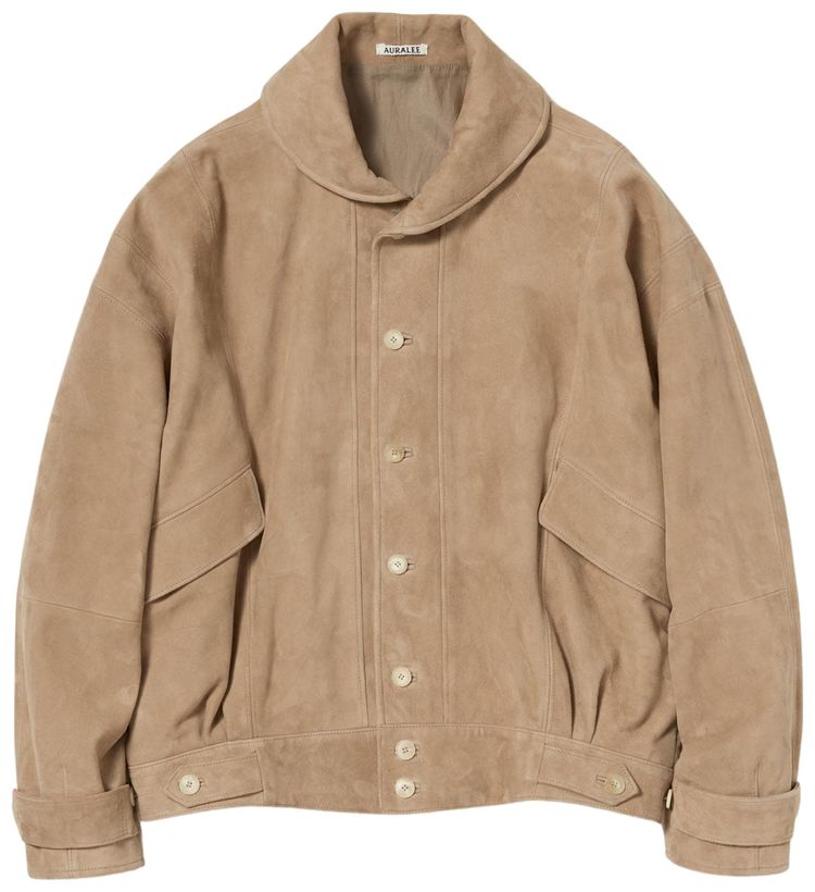 Auralee Silky Grain Suede Blouson Taupe