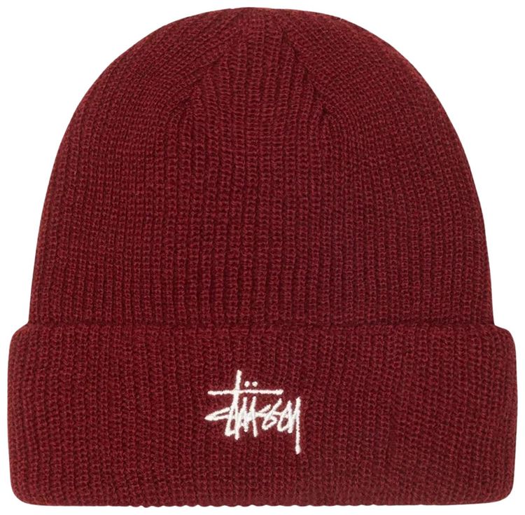 Stussy Basic Cuff Beanie Dark Red