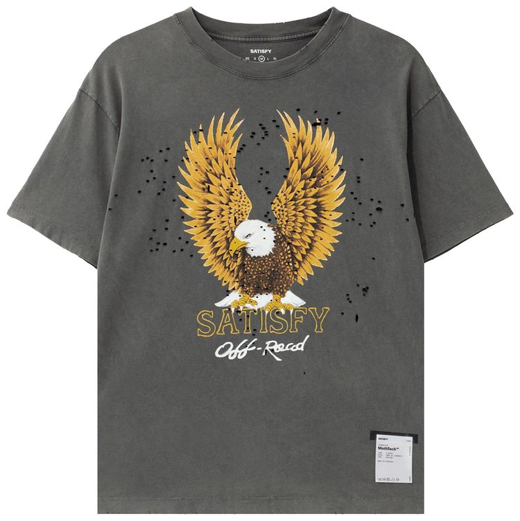 SATISFY MothTech Eagle T Shirt Faded Black