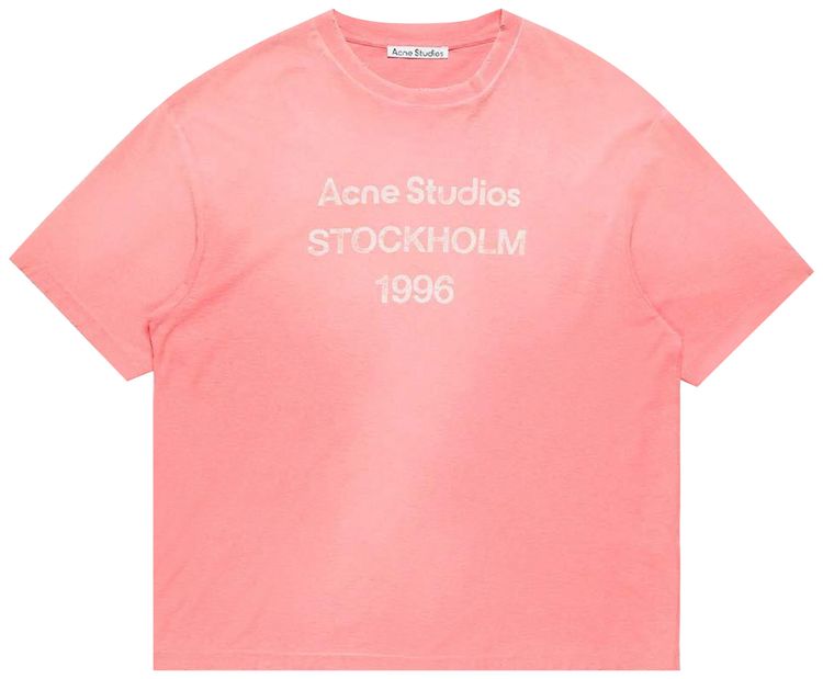 Acne Studios Logo T Shirt Tango Pink