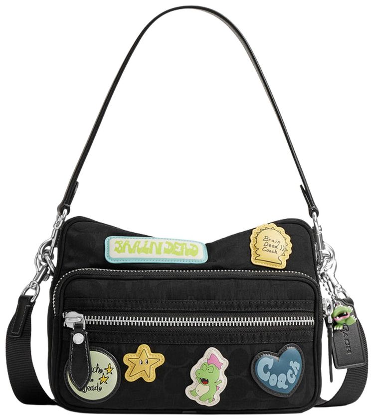 Brain Dead x Coach Signature Nylon Dakota Crossbody with Patches Black