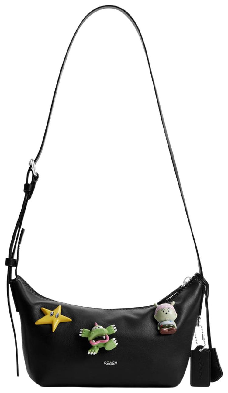 Brain Dead x Coach Mott Sling Bag 22 with Vinyl Charms Black Multicolor