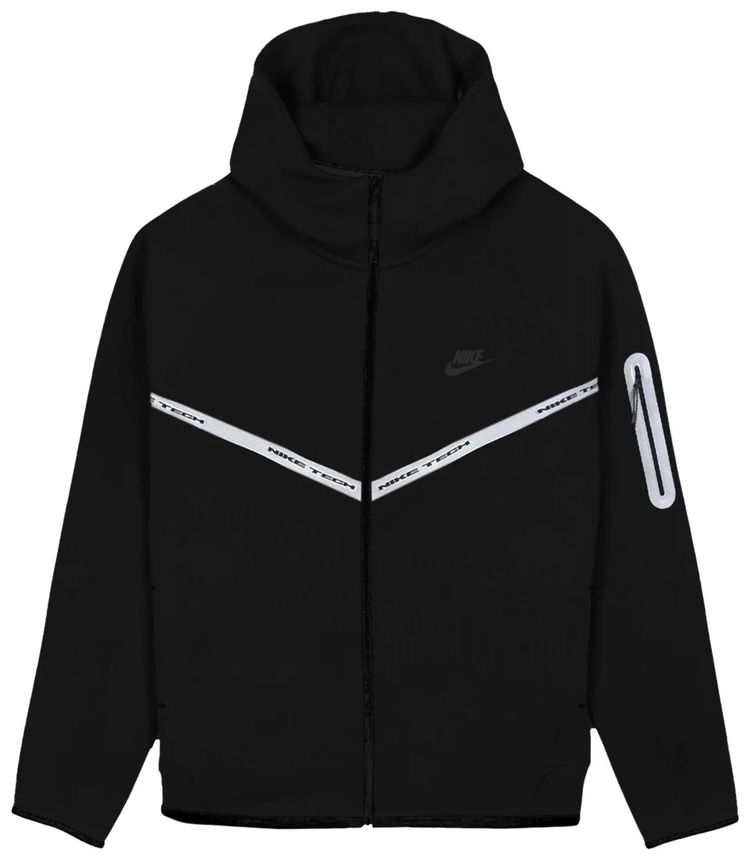 Nike Tech Fleece Windrunner Reflective Jacket BlackMetallic Silver