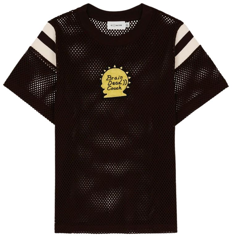 Brain Dead x Coach Mesh Football T Shirt Brown