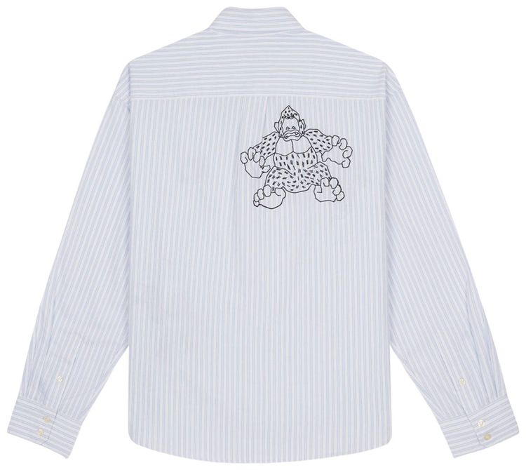 Brain Dead x Coach Long Sleeve Button Up Shirt Blue Stripe
