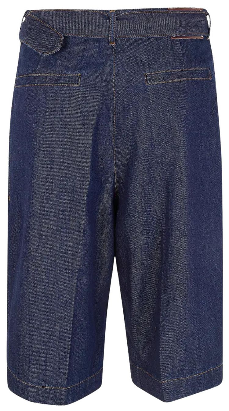 Dries Van Noten Belted Denim Shorts Indigo