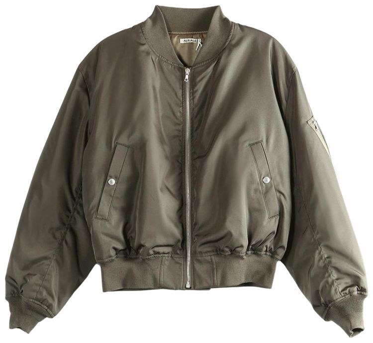 Auralee High Density Silk Twill Flight Blouson Dark Olive