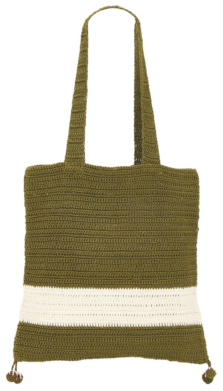 Bode Marsh Crochet Tote Bag GreenCream