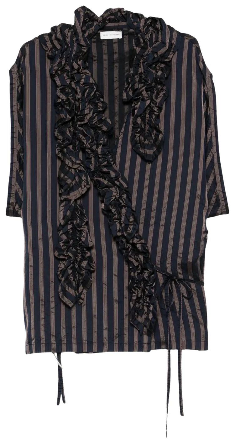 Dries Van Noten Clematis Bis Shirt Navy