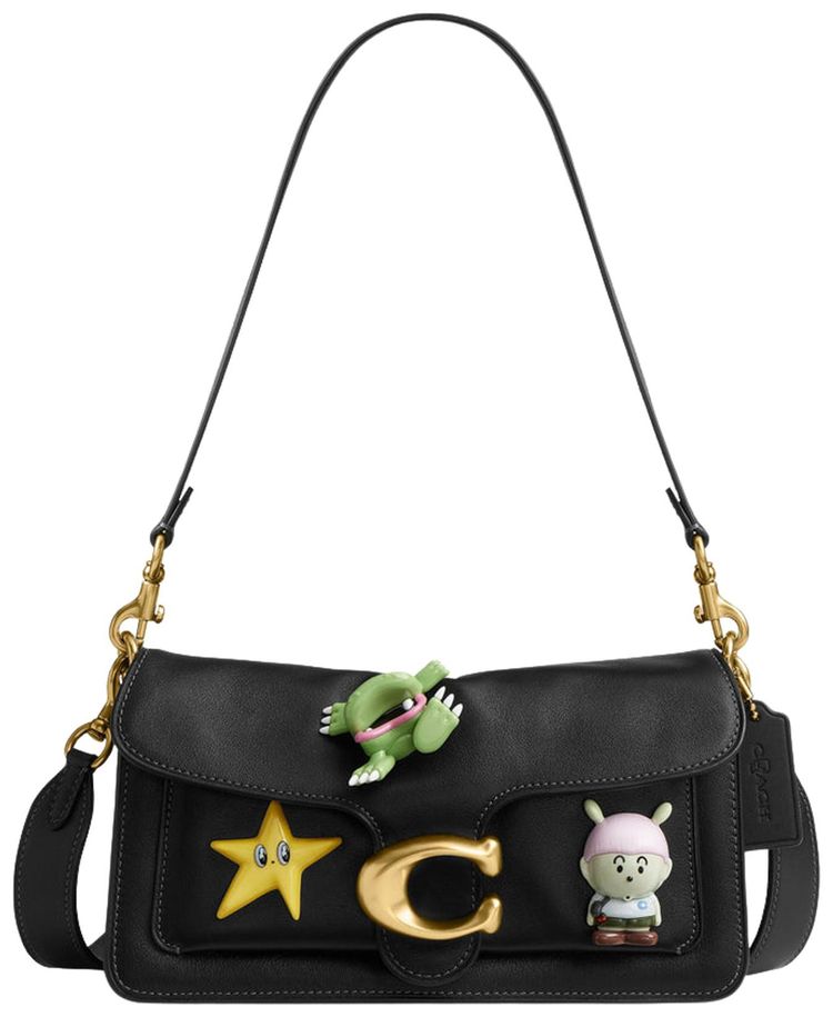 Brain Dead x Coach Soft Tabby Shoulder Bag 26 with Vinyl Charms Black