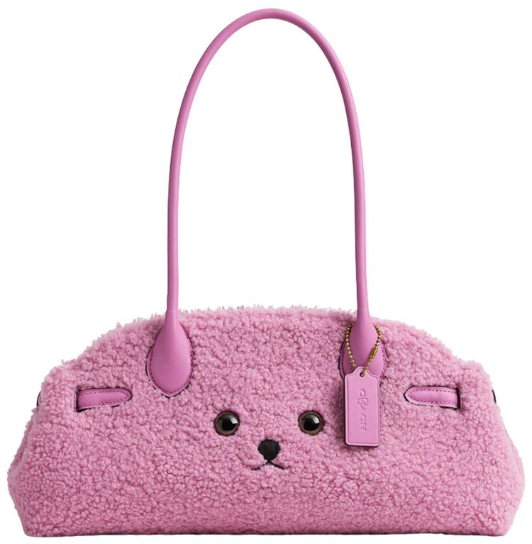 Brain Dead x Coach Shearling Trim Character Empire Carryall 34 Fuchsia