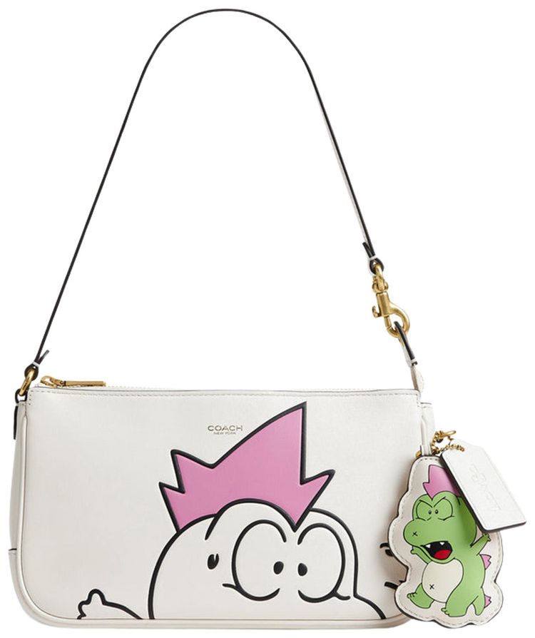 Brain Dead x Coach Darby Dino Print Plaza Bag with Charm Chalk Multicolor