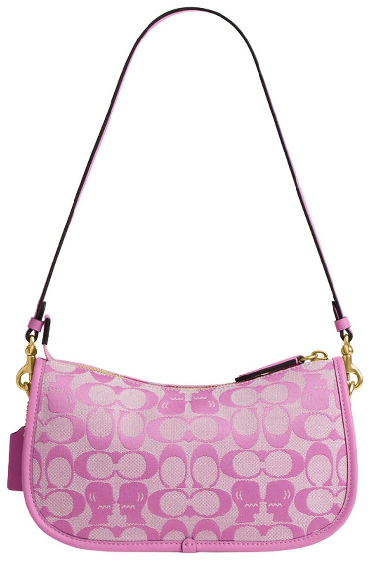 Brain Dead x Coach Signature Jacquard Twin Turnlock Waverly Bag Fuchsia