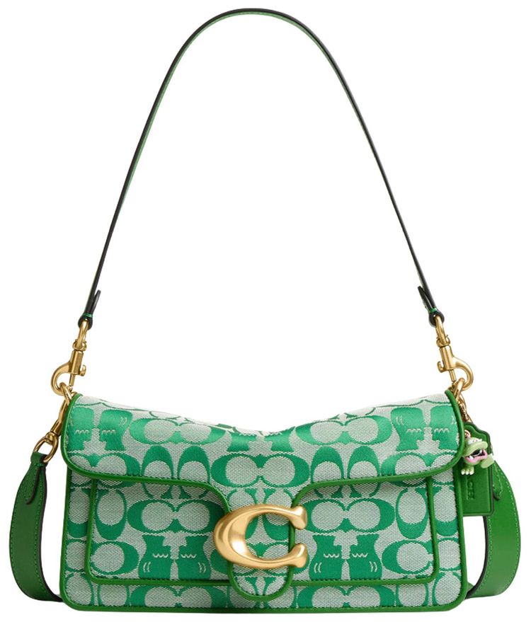 Brain Dead x Coach Signature Jacquard Soft Tabby Shoulder Bag 26 Kelly Green