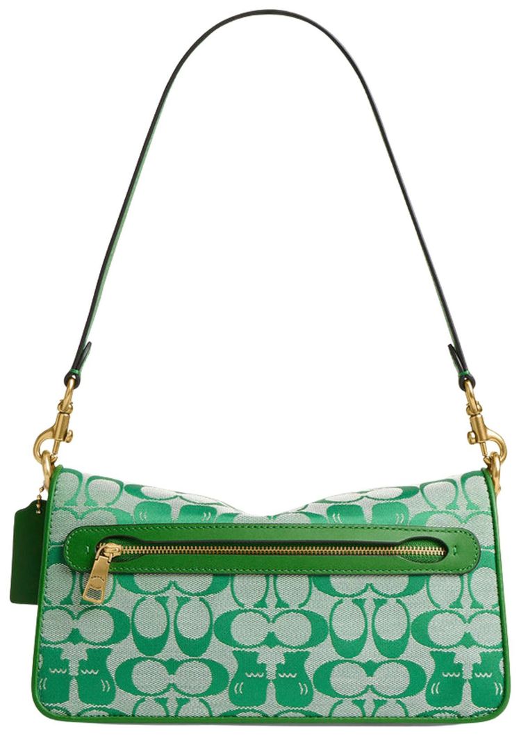 Brain Dead x Coach Signature Jacquard Soft Tabby Shoulder Bag 26 Kelly Green