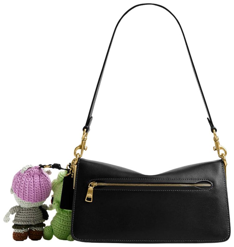 Brain Dead x Coach Soft Tabby Shoulder Bag 26 with Crochet Charms Black