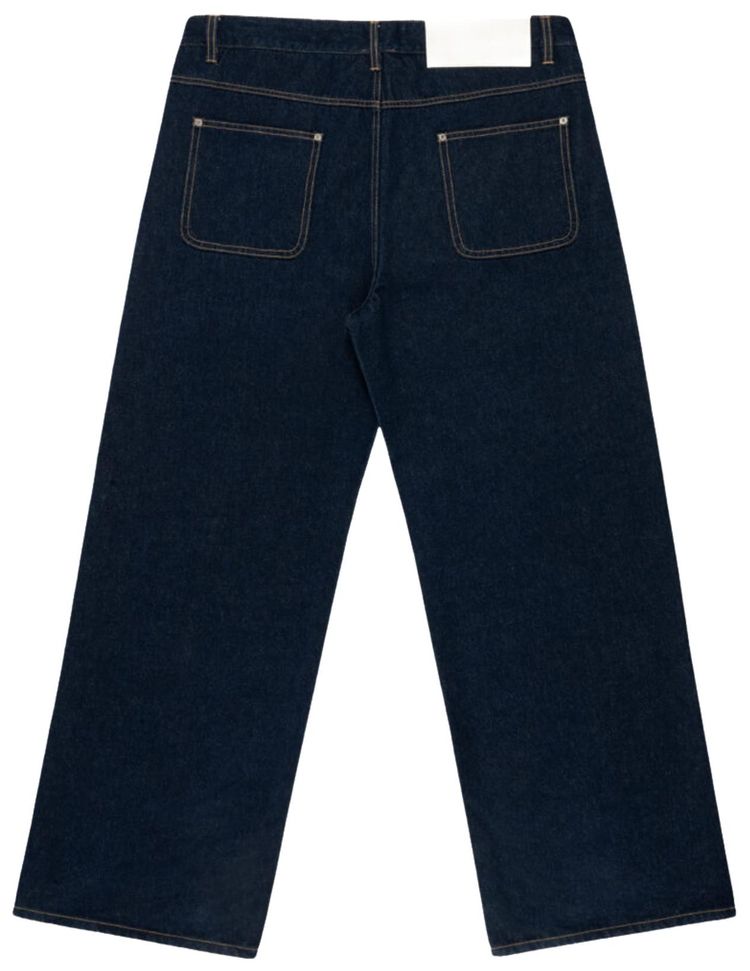 Glass Cypress Oversized Denim With Thread Blue
