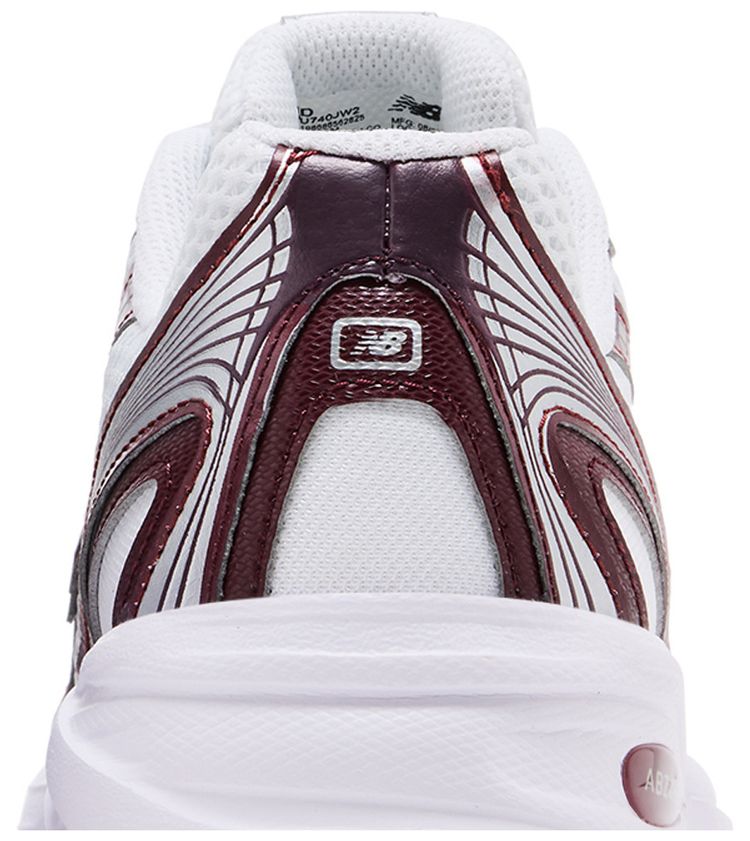 New Balance 740 White Burgundy Silver