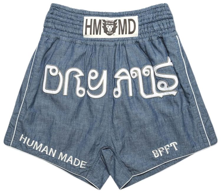 Human Made Chambray Muay Thai Shorts Blue