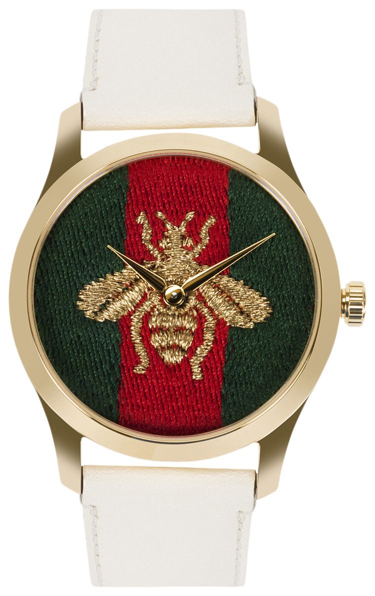 Gucci G Timeless Leather Watch Gold