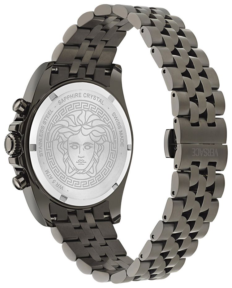Versace Greca Chrono Wave Bracelet Watch Gun