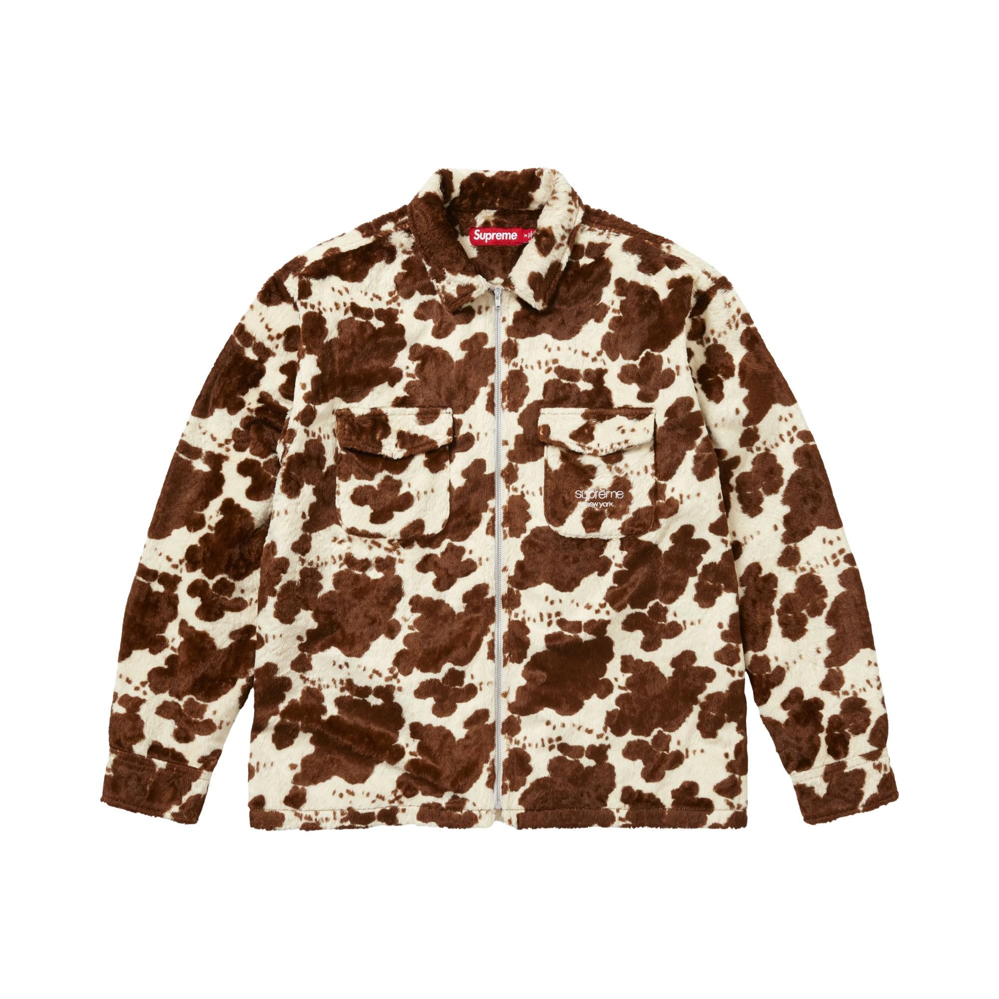 とっち様supreme Faux Fur Zip Up Shirt COW Buy Supreme Faux Fur Zip Up Shirt 'Cow' - SS26S40 COW | GOAT