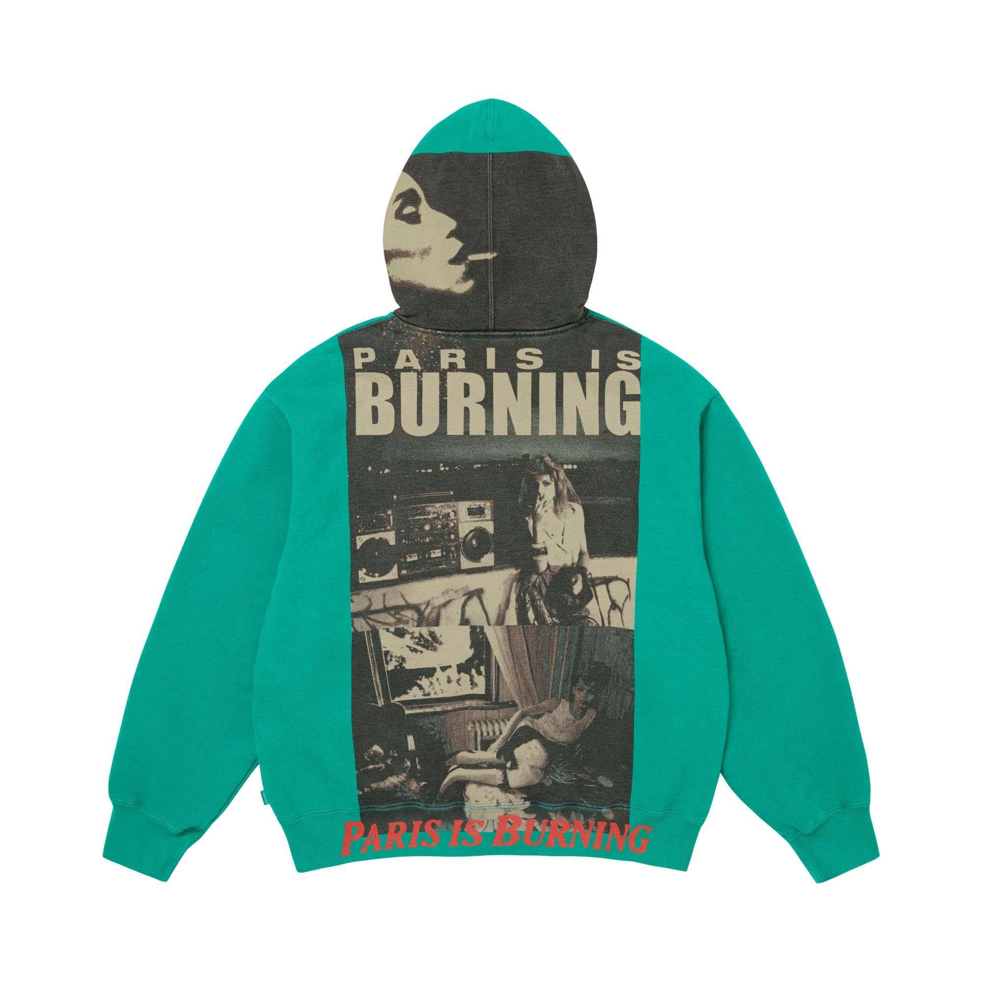 Buy Supreme Paris Is Burning Zip Up Hooded Sweatshirt 'Teal